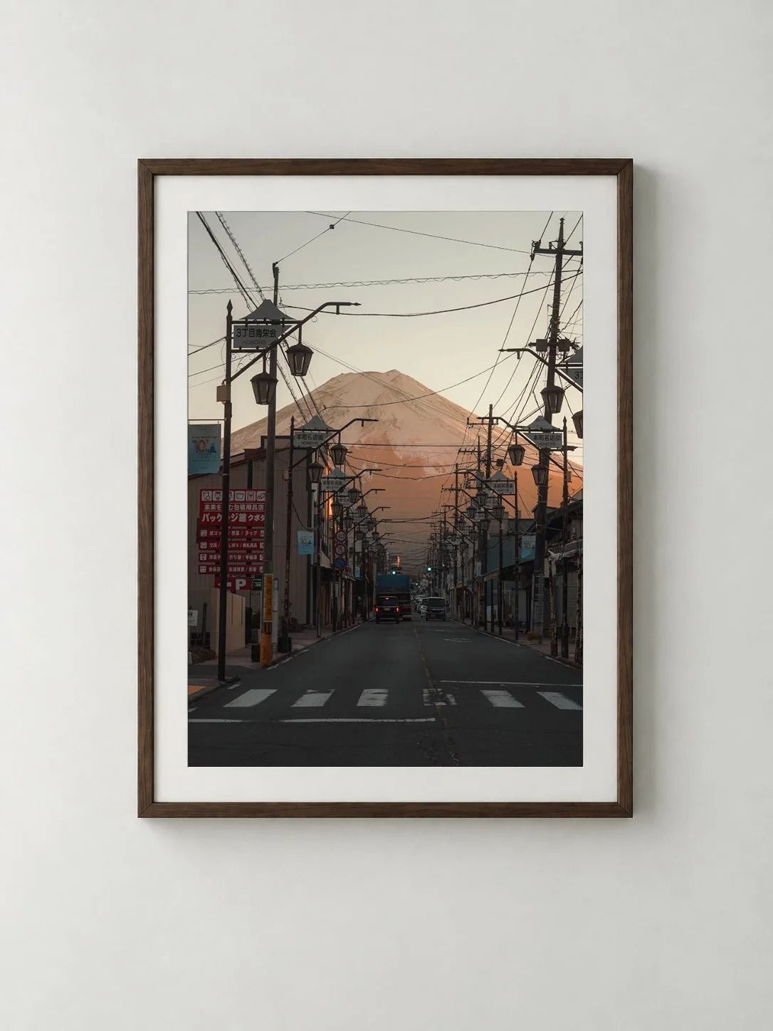 Fuji san, shown framed on a wall